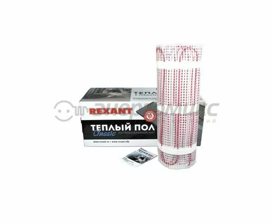 611624 - REXANT Classic Теплый пол (нагрев. мат) S=11м2 (0,5х22м) 1650Вт 2-х жил. экран. шнур 1,5м RNX-11,0 (1)