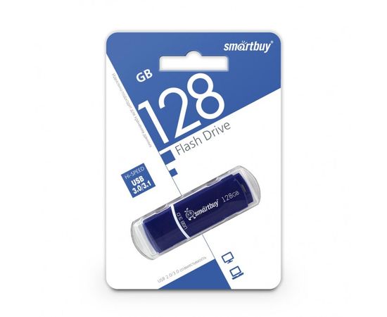 699017 - Флэш-диск (флэшка) USB 3.0 Smartbuy 128GB Crown Blue (SB128GBCRW-Bl) (1)