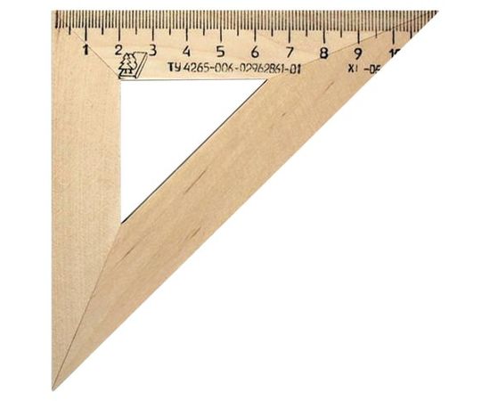 747774 - Треугольник деревянный, угол 45, 11 см, УЧД, С138 (1)