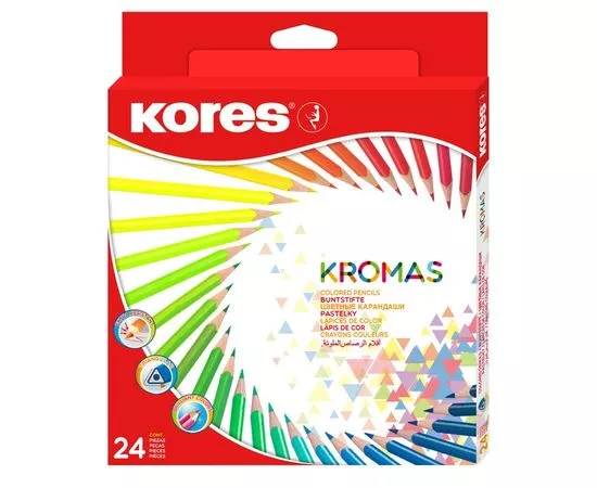 755830 - Карандаши цветные 24цв 3-гран Kores Kromas 93392 1054856 (1)