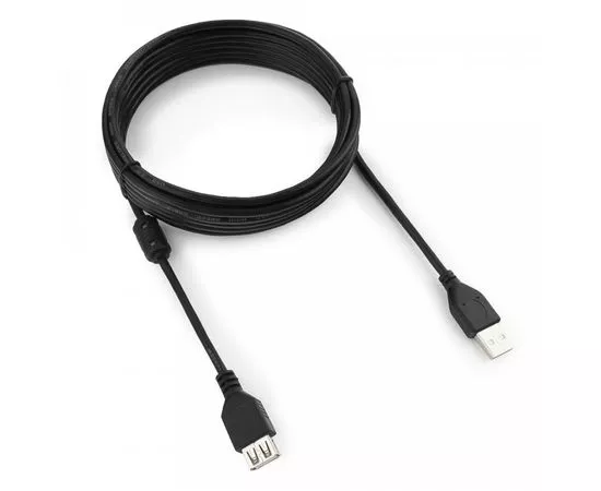 711332 - Кабель удлинитель USB(A)гн. 2.0 - USB(A)шт. Pro Cablexpert, AM/AF, 4.5м, экран, феррит., черн (1)