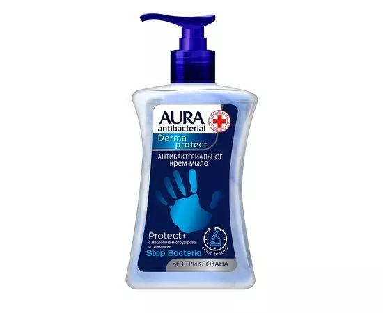 762463 - Мыло-крем жидкое 250мл. флакон/дозатор, антибактер. Derma Protect AURA 30291 (1)