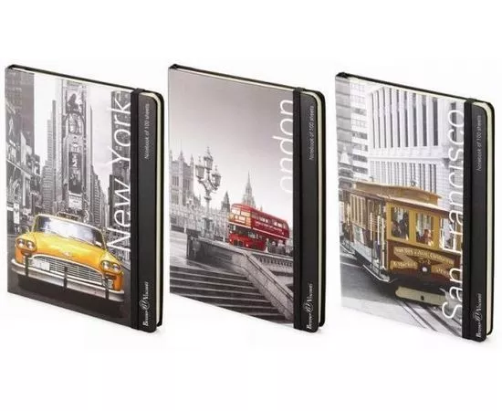 437425 - Блокнот А5 горизонтальный MEGAPOLIS ART ГОРОДА на резинке 4 ВИДА (1)