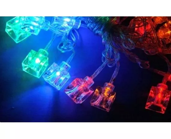 439809 - Гирлянда-нить ULD-S0280-020/DTA CUBES Кубики 20LED разноцв. 2,8м, 8реж. прозр.провод IP20 2W Uniel (1)