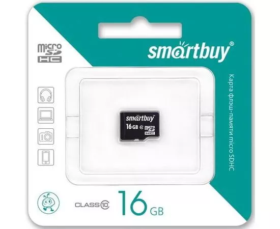 457508 - Флэш-карта (памяти) MicroSDHC 16GB Class10 SmartBuy без адаптера (1)