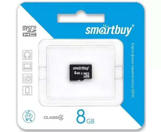 457509 - Флэш-карта (памяти) MicroSDHC 8GB Class4 SmartBuy без адаптера (1)
