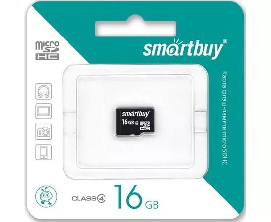 457511 - Флэш-карта (памяти) MicroSDHC 16GB Class4 SmartBuy без адаптера (1)