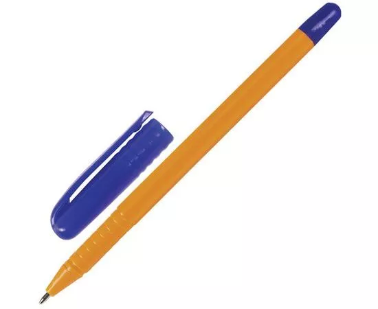 683735 - Ручка шариковая STAFF, шестигранная, оранжевый корпус, узел 1 мм,линия 0,5 мм, синяя, 142661 (1)