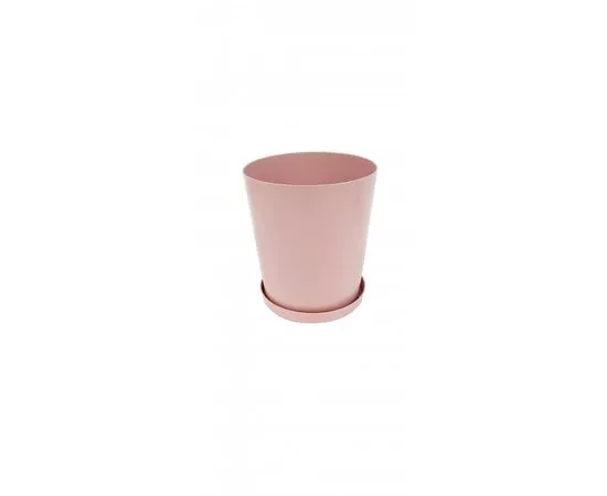 770025 - Горшок для цветов (Кашпо) 4,5л с поддоном КП-03, Розовый, пластик, ОНЕСТ (1)