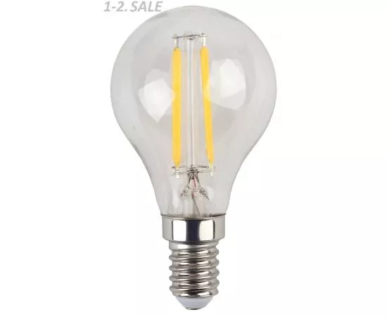 763847 - ЭРА F-LED шар G45 E14 9W(770Lm) 2700K 2K филамент (нитевидная) прозр. 75х45 P45-9W-827-E14 4895 (2)