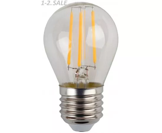 763856 - ЭРА F-LED шар G45 E27 9W(770Lm) 4000K 4K филамент (нитевидная) прозр. 75х45 P45-9W-840-E27 5359 (2)