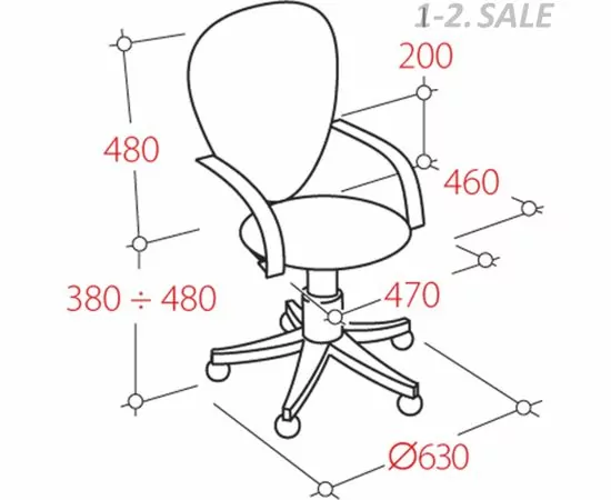 58955 - Мебель UP Кресло Prestige с жест.подл. самба чер. к/з v14/4 81125 (2)