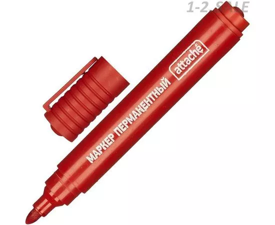 604976 - Маркер перманентный универсальный Attache Economy красный 2-3 мм 475788 (1)