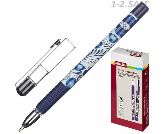 605037 - Ручка шарик. Attache Гжель, маслян, син. стерж. 563870 (1)