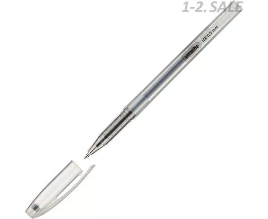 605056 - Ручка гелевая Attache Ice черный стерж, 0,5мм 613140 (1)