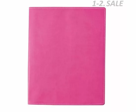 605264 - Бизнес-тетрадь Attache Клэр А5 120л, клетка, кожзам, розовая 451611 (1)