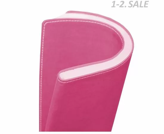 605264 - Бизнес-тетрадь Attache Клэр А5 120л, клетка, кожзам, розовая 451611 (4)