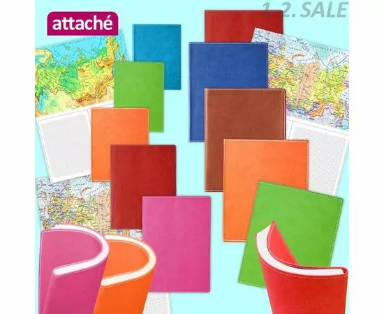 605264 - Бизнес-тетрадь Attache Клэр А5 120л, клетка, кожзам, розовая 451611 (8)