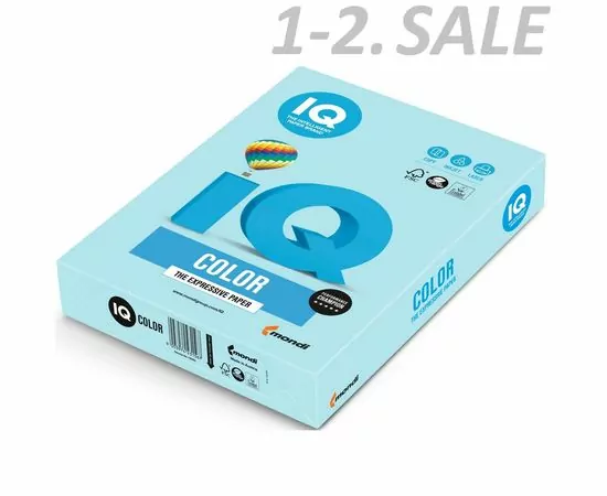 631492 - Бумага цветная IQ COLOR (А3,80г,МВ30-голубой) 500л/пач. (1)