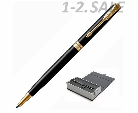631706 - Ручка шариковая PARKER 2017 Sonnet slim Черный лак GT 1931498 черн., средн (1)