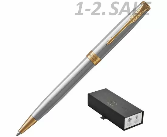 631707 - Ручка шариковая PARKER 2017 Sonnet Сталь 1931507 черная средняя Франция (1)