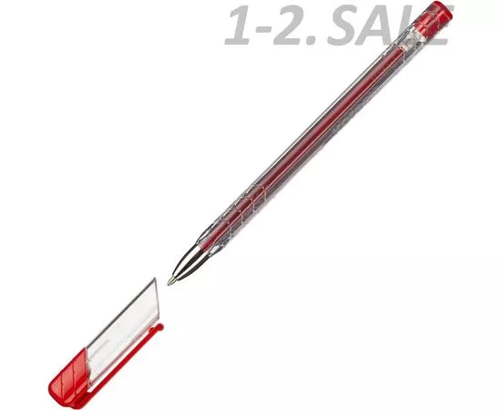631766 - Ручка шарик. К11 неавт M(1мм) треуг.корп., масляная, красная Kores 691267 (2)