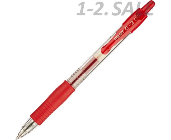 631827 - Ручка гелевая PILOT BL-G2-5 авт.резин.манжет.красная 0,3мм Япония (1)