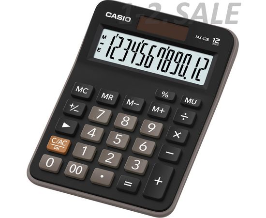 632934 - Калькулятор настольный CASIO MX-12B, 12 разр, черный (1)