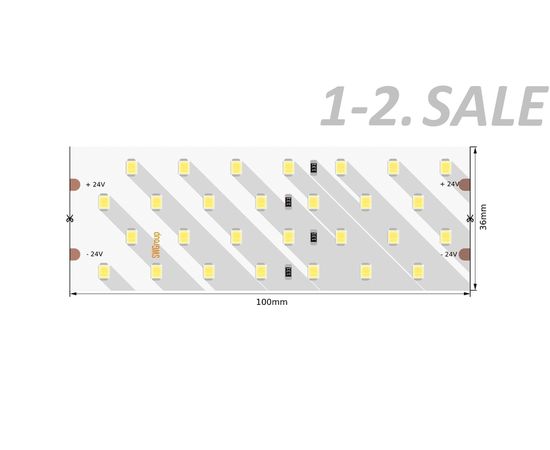 712575 - SWG Лента св/д ПРО 2835 280LED/m 26W/m 24V 2950Lm/m (5м, цена за 1м) 2800K-3200K 3K 7715 (1)