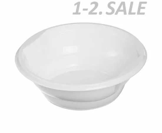 713494 - Миска однораз. 0,5л, белая, Эконом, ПП 50шт/уп Комус (1)