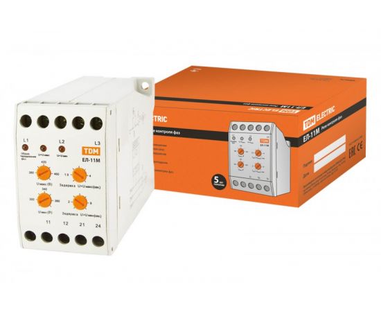 507098 - TDM ЕЛ-11М-3х380В реле контроля 3ф (1нр+1нз контакты) SQ1504-0014 (1)