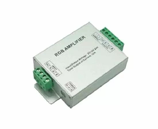 483275 - Ecola Усилитель для RGB ленты 12A 144W 12V (288W 24V) AMP12AESB (1)