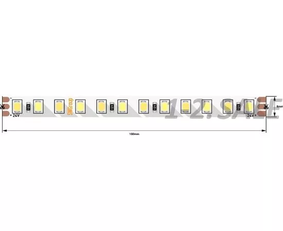 712562 - SWG Лента св/д ПРО 2835 120LED/m 14,4W/m 1600Lm/m (5м, цена за 1м) 24V ТБ+ХБ 8873 (1)