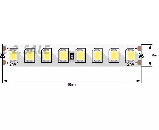 712568 - SWG Лента св/д ПРО 2835 160LED/m 14,4W/m 1600Lm/m (5м, цена за 1м) 24V 6000K-6500K 6K 8842 (1)