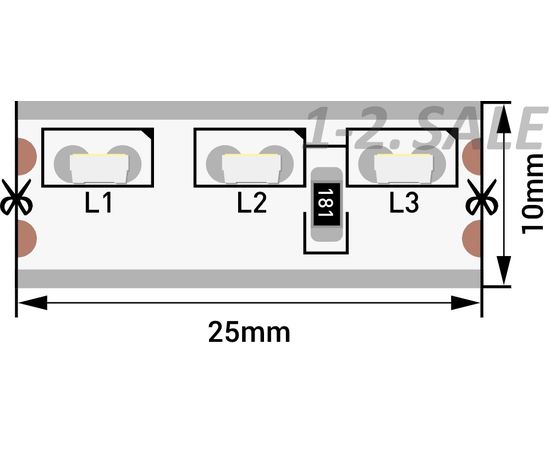 712603 - SWG Лента св/д стандарт 315 120LED/m 9,6W/m 12V 600Lm/m (5м, цена за 1м) IP67, 6000K-6500K 6K 0839 (1)