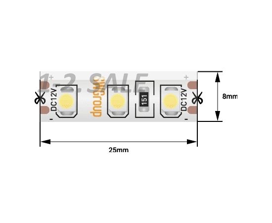 712620 - SWG Лента св/д стандарт 3528 120LED/m 9,6W/m 12V IP65 Желтый 2024 (1)