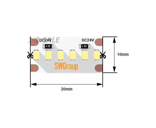 733828 - SWG Лента св/д (5м, цена за 1м) SWG2A300-24-19.2-W (1)