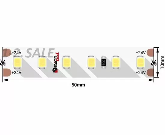 772566 - SWG/Design LED Лента св/д 24V DSG 2835 W 120L-V24-IP33 6000K 6K 600LED 14.4W/m LUX (5м цена за метр) (1)