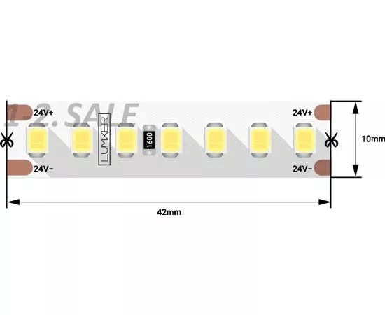 772570 - SWG/Design LED Лента св/д 24V DSG 2835 DW 168L-V24-IP33 4000K 4K 840LED 17W/m (5м цена за метр) (1)