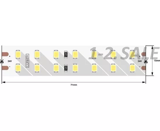 772573 - SWG/Design LED Лента св/д 24V 2xDSG 2835 WW 196L-V24-IP33 3000K 2K 980LED 18W/m LUX(5м цена за метр) (1)