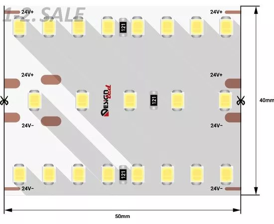 772580 - SWG/Design LED Лента св/д 24V 3x DSG 2835 NW 420L-V24-IP33 4000K 4K 2100LED 40W/m LUX 2.5м цена за м (1)