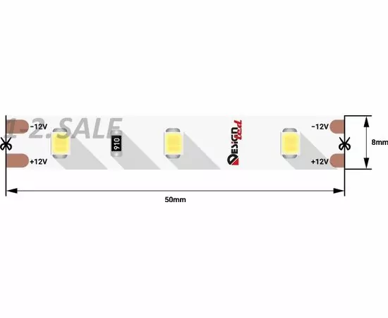 772583 - SWG/Design LED Лента св/д 12V DSG 2835 W 60L-V12-IP33 6000K 6K 300 LED 7.2W/m LUX (5м цена за метр) (1)