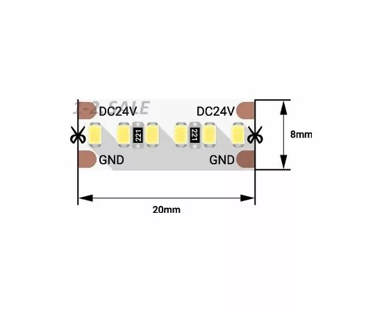 772589 - SWG/Design LED Лента св/д DSG 2216 IP33 300 LEDS20W/m 24V WW (3000K 2K) (5м цена за метр) (1)