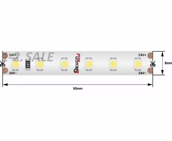 772595 - SWG/Design LED Лента св/д 24V DSG 3528 120L-V24-IP656000K 6K 120 LED 9.6 W/m LUX (5м цена за метр) (1)