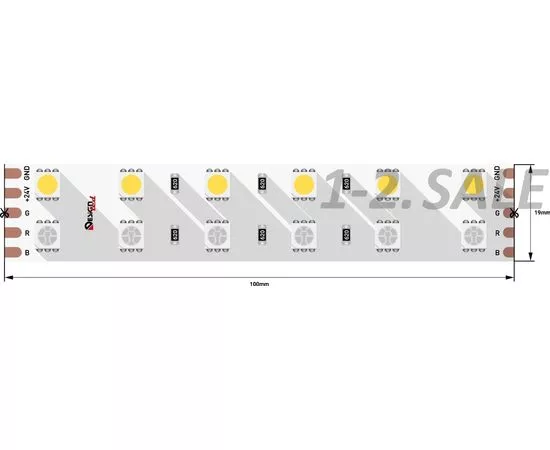 772617 - SWG/Design LED Лента св/д 24V 2x DSG 5050 RGB+WW 120L-V24-IP33 RGB+3000K 2K 600 LED 28.8W/m LUX 5м (1)