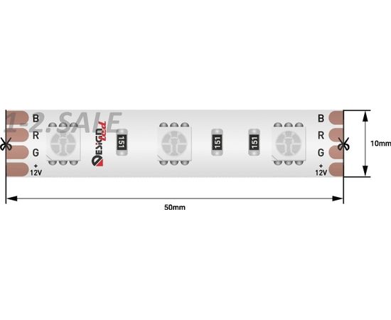 772624 - SWG/Design LED Лента св/д 12V DSG 5050 RGB 60L-12V-IP65 RGB 300LED 14.4W/m LUX (5м цена за метр) (1)