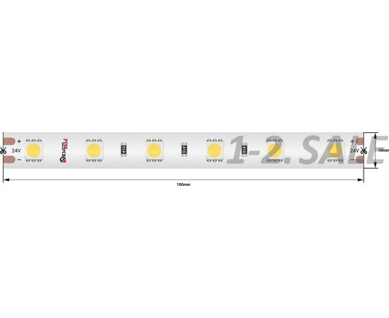 772625 - SWG/Design LED Лента св/д 24V DSG 5050 W 60L-V24-IP65 6000K 6K 300LED 14.4W/m LUX (5м цена за метр) (1)