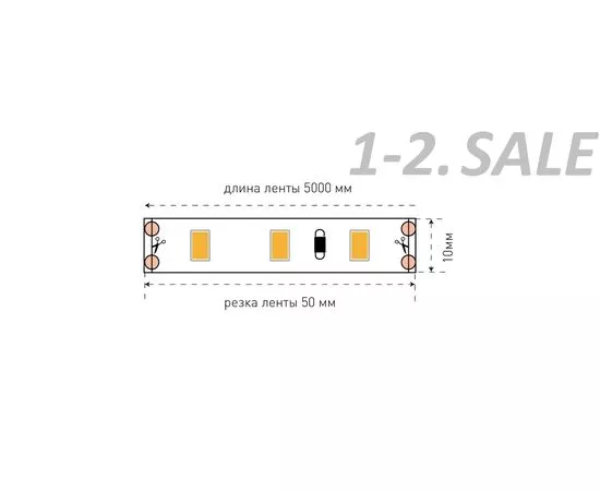 712694 - SWG Лента св/д стандарт 5630 60LED/m 12W/m 12V 1050Lm/m (5м, цена за 1м) 4000K-4500K 4K 2680 3M (4)