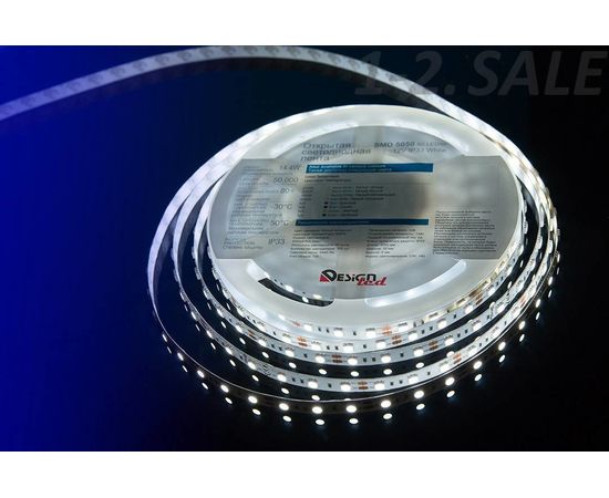 772618 - SWG/Design LED Лента св/д 12V DSG 5050 W 60L-V12-IP33 6000K 6K 300LED 14.4W/m LUX (5м цена за метр) (4)