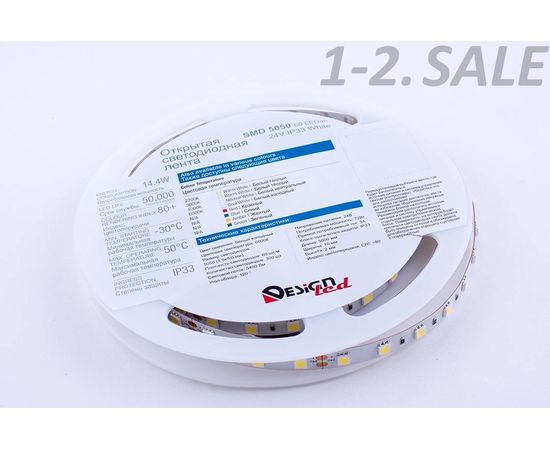 772630 - SWG/Design LED Лента св/д 24V DSG 5050 W 60L-V24-IP33 6000K 6K 300LED 14.4W/m LUX (5м цена за метр) (2)